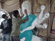 नवरात्रि के लिए थनौद में दिन- रात गढ़ी जा रहीं मां दुर्गा की प्रतिमाएं…